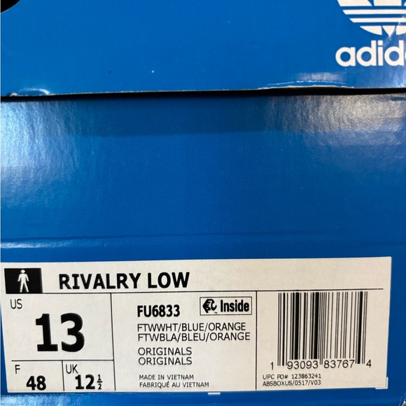 Adidas Rivalry Low in White, Blue, and Orange - Picture 4 of 16